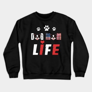 Boston Terriers Mom Life Patriotic America 4Th Of July Crewneck Sweatshirt